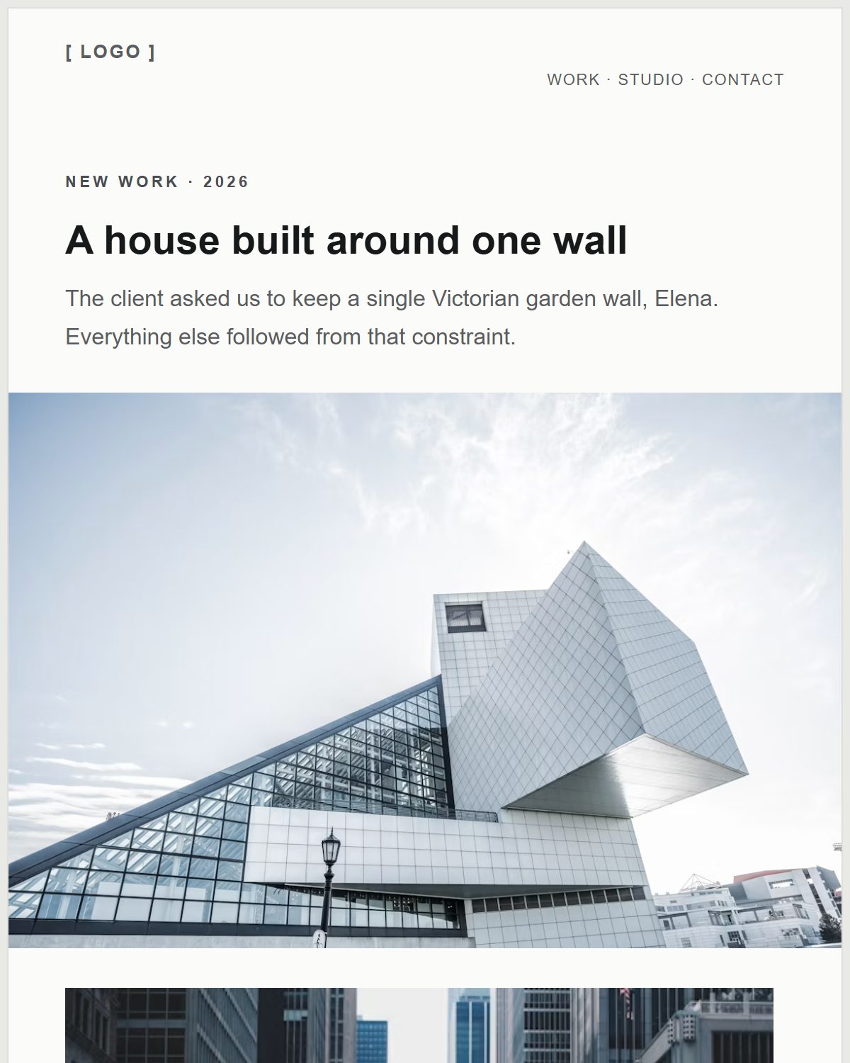 Preview of the Architecture template