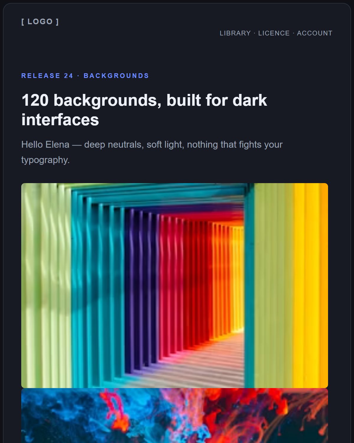 Preview of the Backgrounds template
