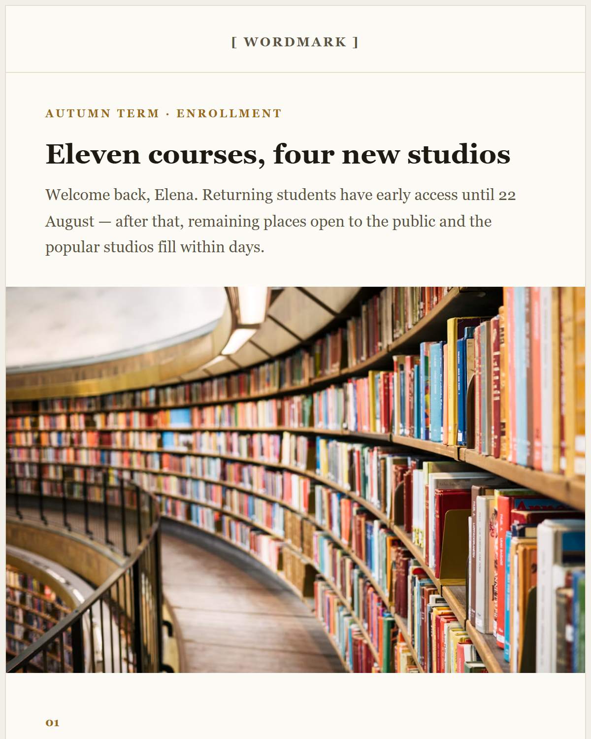Preview of the Education template