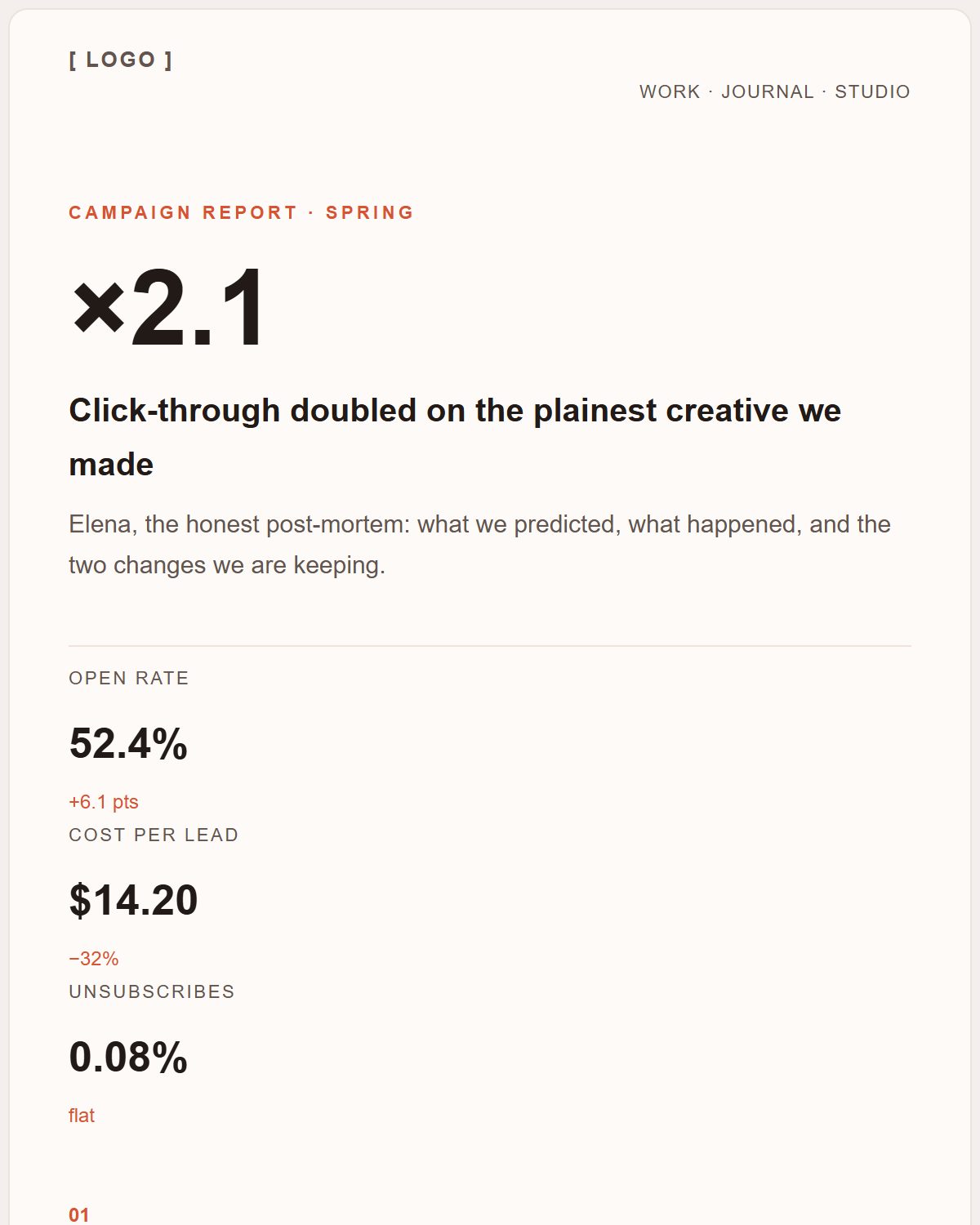 Preview of the Marketing template
