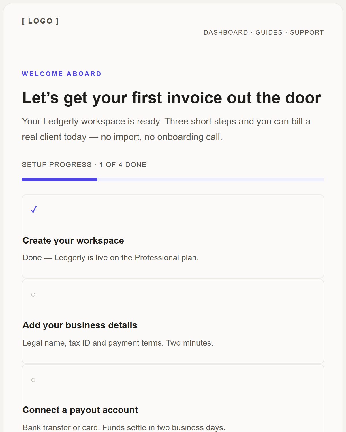 Preview of the SaaS template